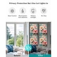 thumbnail image 4 of Window Privacy Film Pink White Spring Floral Stained Glass Window Film Decorative Sun Block Window Cover Summer Botanical Vintage Flower Window Clings Static Adhesive Sticker for Bathroom 17.7"x78.7", 4 of 7