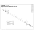 thumbnail image 5 of Kingston KSR607 Edenscape 60-Inch to 72-Inch Adjustable Shower Curtain Rod with Rings Combo in Brushed Brass, 5 of 8