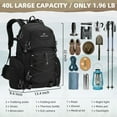 thumbnail image 5 of Maelstrom Hiking Backpack, 40L Waterproof Camping Daypack for Men and Women, Lightweight Travel Pack with Rain Cover-Blue, 5 of 10