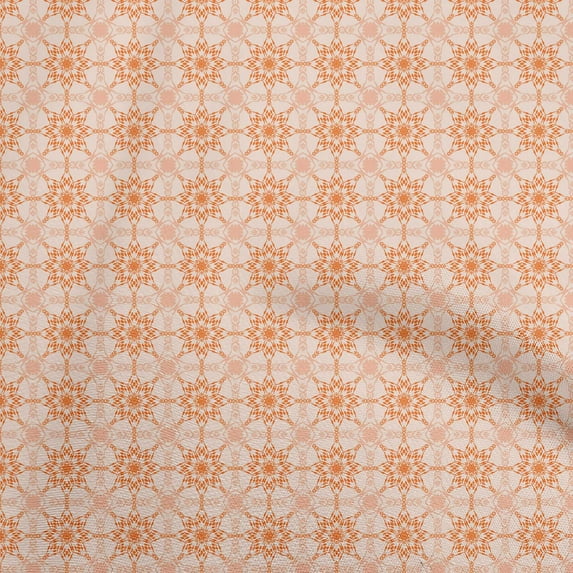 oneOone Rayon Peach Fabric Asian Ikat Craft Projects Decor Fabric Printed By The Yard 56 Inch Wide