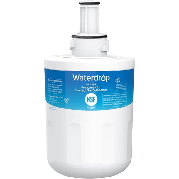 Waterdrop DA29-00003G Replacement for Refrigerator Water Filter, Compatible with Samsung DA29-00003G, Aqua-Pure Plus DA29-00003B, HAFCU1, DA29-00003A, Standard