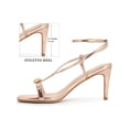 thumbnail image 2 of BLISSFUL STEP Open Toe Buckle Heels Ankle Strap Stiletto Heel Sandals for Women Rose Gold (Size 6), 2 of 7