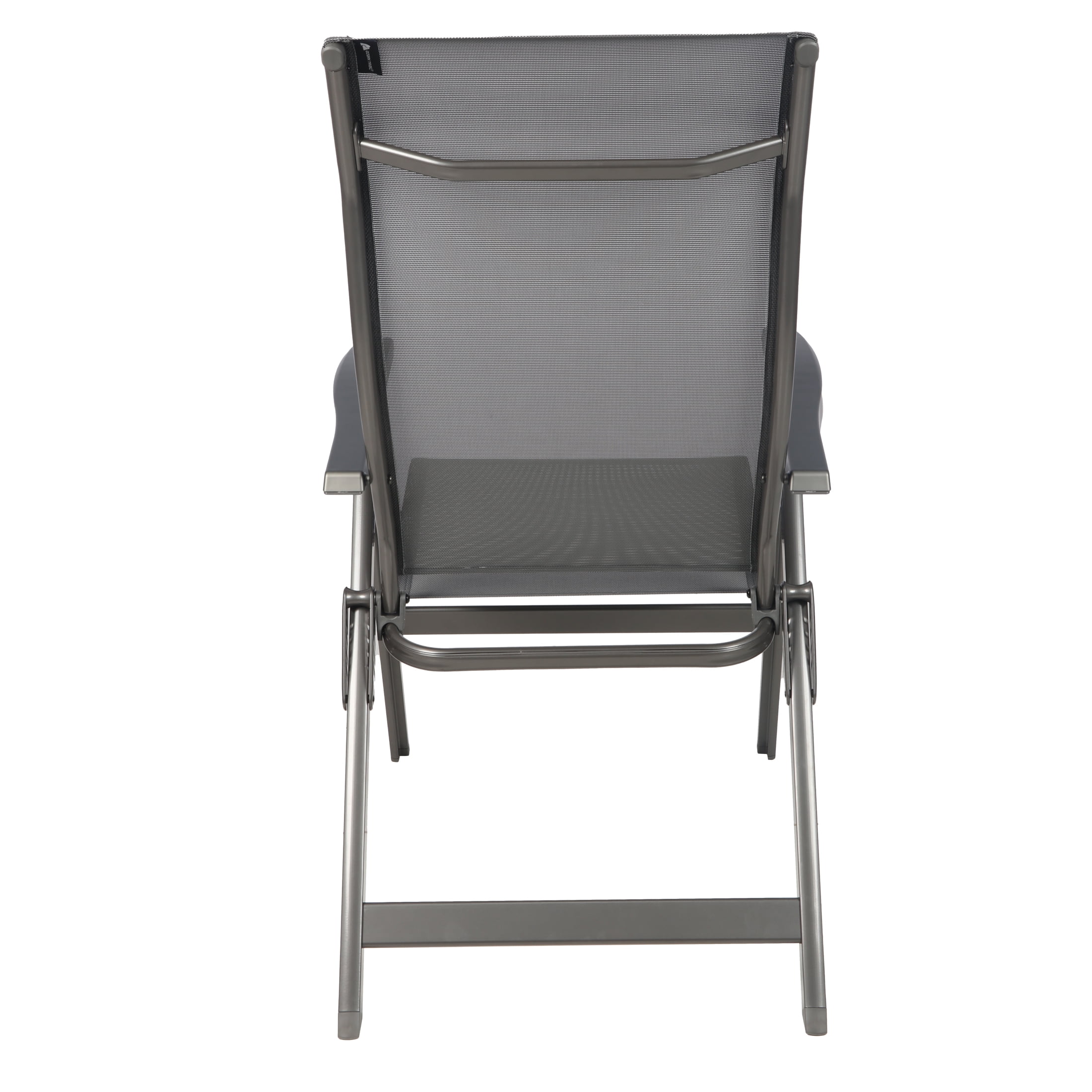 Ozark Trail Deluxe Folding Camping Recliner Chair, Gray, Outdoor Patios and Decks