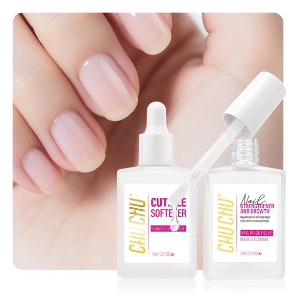Set de reparación de uñas y removedor de cutículas CHUCHU 15 ml x 2 para mujer
