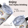 thumbnail image 4 of 20OZ Unicorn Travel Tumbler with Handle and Straw Double Wall Stainless Steel Cup Coffee Mug Keeps Drinks Cold Hot Perfect for Women Mom Friends as Birthday Christmas Thanksgiving Gifts, 4 of 6