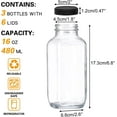 thumbnail image 2 of NANAHuang 16oz Juice Bottles, Clear Glass Jars with Lids, Reusable Square Beverages Drinking Jars with Tamper-proof Black Caps for Travel Milk Water Tea Kombucha Smoothie Boba(6 Pack), 2 of 7