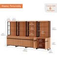 thumbnail image 2 of WAMPAT Modern Bookcases Set of 4, 72 Inch Tall Bookshelves with Storage Cabinet, Adjustable Shelves & Metal Frame, Home Office Library for Living Room, Mocha, 2 of 5