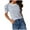 Blue, variant on Summer Tops for Women 2024, Women's Short Puff Sleeve Knit Tops Trendy Crewneck Striped T-Shirts Casual Summer Blouses Work Shirts for Women 0 Tops