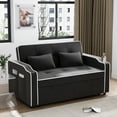 thumbnail image 4 of Rophefx 3 in 1 Convertible Sleeper Sofa Couch with Pullout Bed, Sherpa Loveseat Sofa with Storage and Pillows, Modern 2 Seater Futon Couch Bed for RV, Living Room, Bedroom and Small Space, 4 of 10