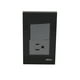 thumbnail image 1 of Placa con 1 apagador y 1 Contacto en Acrílico Negro Alfelec 5 Pzs Alfelec Linea Moon Black, 1 of 2