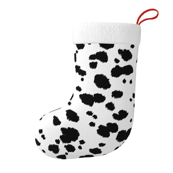 Christmas Stockings Dalmatian Pattern Large Hanging Xmas Sock Gift Bag Classic Fireplace Decor for Home, Party, and Family Celebration