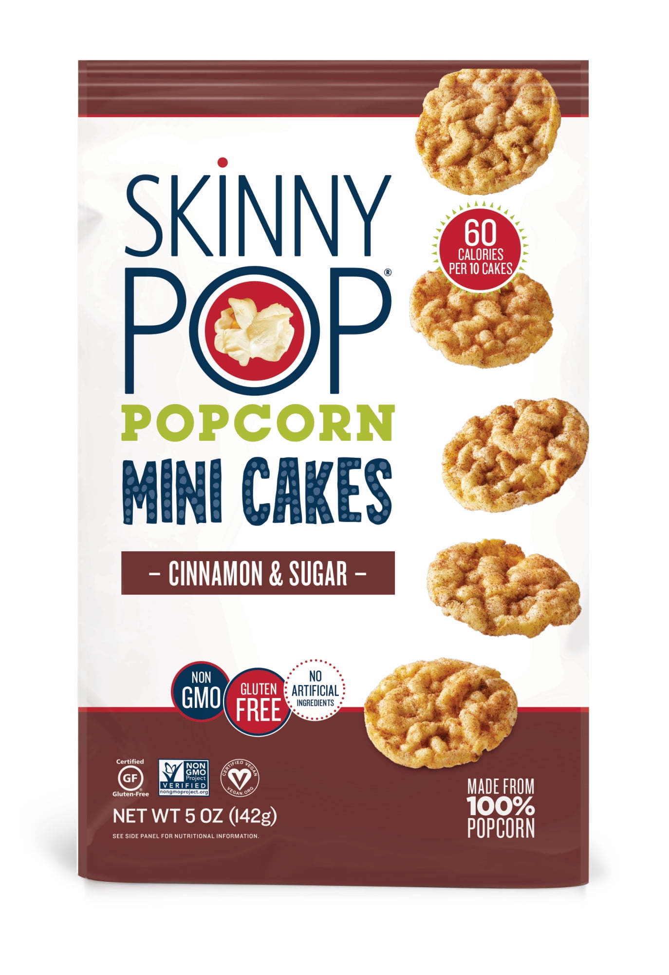 SkinnyPop Cinnamon & Sugar Popcorn Mini Cakes - 5oz Bag - Walmart.com