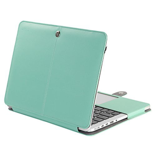 Premium PU Leather Protective Notebook Shell Cover Blue Hfly Folio Book-Style Laptop Sleeve Case Compatible with MacBook 12 inch Model: A1534