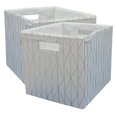 thumbnail image 2 of (2 pack) Better Homes & Gardens Fabric Cube Storage Bins (12.75" x 12.75"), Gold & Ivory, 2 Pack, 2 of 6