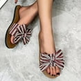 thumbnail image 5 of VerPetridure Women's Platform & Wedge Sandals Women's Fashion Casual Cloth Stripe Bowknot Large Size Flat Beach Slippers, 5 of 9