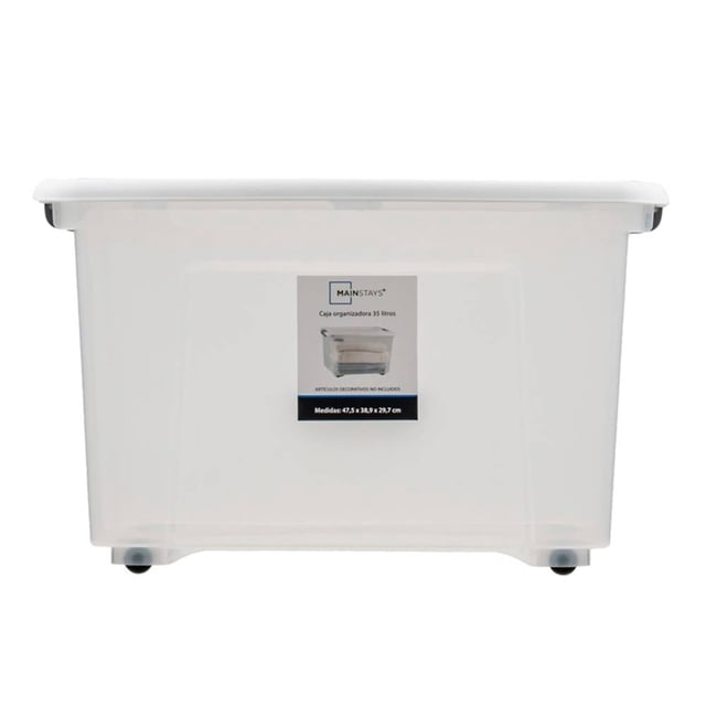 Caja Multiusos Mainstays con Ruedas 35 L Transparente
