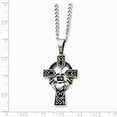 thumbnail image 2 of Stainless Steel Antiqued Claddagh Pendant 20inch Necklace - 20 Inch - Measures 23mm Wide, 2 of 2