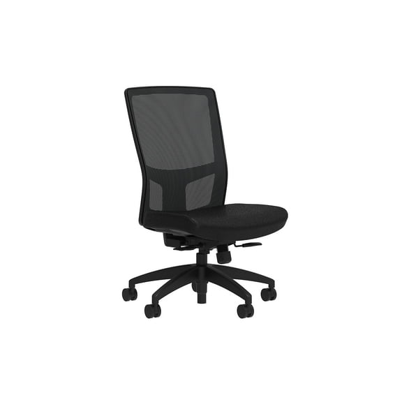Staples Union & Scale Fabric Task Chair Black Integrated Lumbar Armless 52258