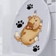 thumbnail image 4 of Pegatina para tapa de asiento de inodoro de gato de dibujos animados, 3D, impermeable, tapa de inodoro, pegatina de PVC, pegatinas para inodoros de pata de gato extraíbles DIY, 4 of 5