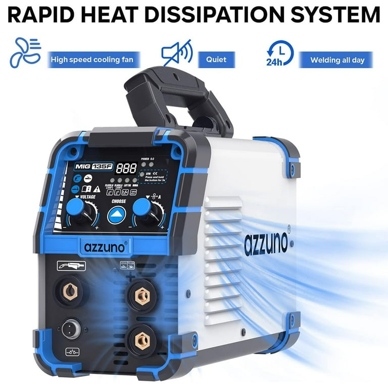AZZUNO 135A MIG Welder 110V Flux MIG/Lift TIG/Stick 3 in1 IGBT