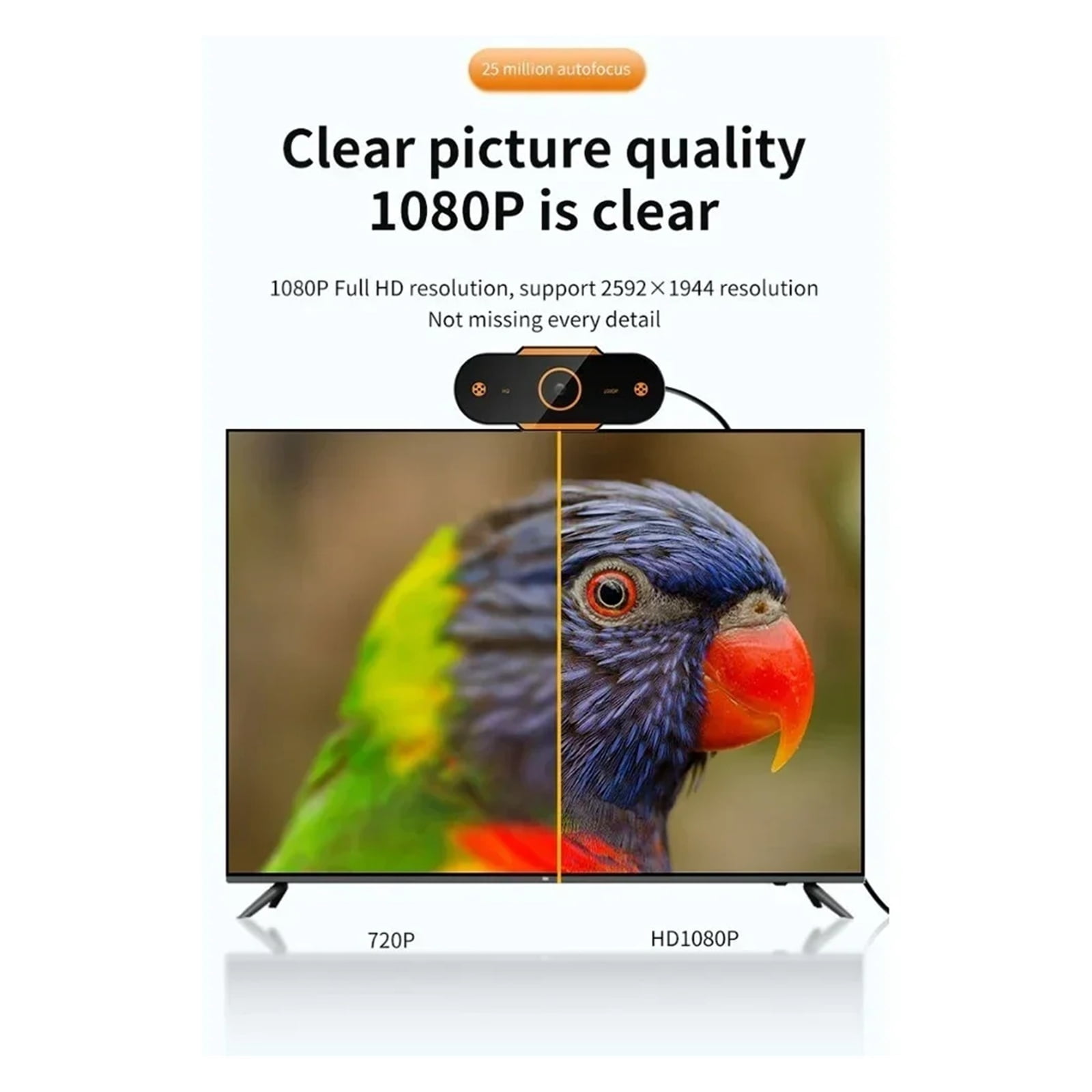 1080P HD Webcam Camera Auto  Webcam CMOS USB Computer PC Camera with Mic for Video Calling Network Teaching Office Meeting