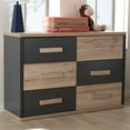 thumbnail image 2 of Bowery Hill 6 Drawer Double Dresser in Gray and Oak Brown, 2 of 9