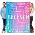 thumbnail image 3 of Custom Blanket with Name for Adults Kids Personalized Blanket and Throw Customized Flannel Name Blanket Personalized (Style-2, 30x40), 3 of 6