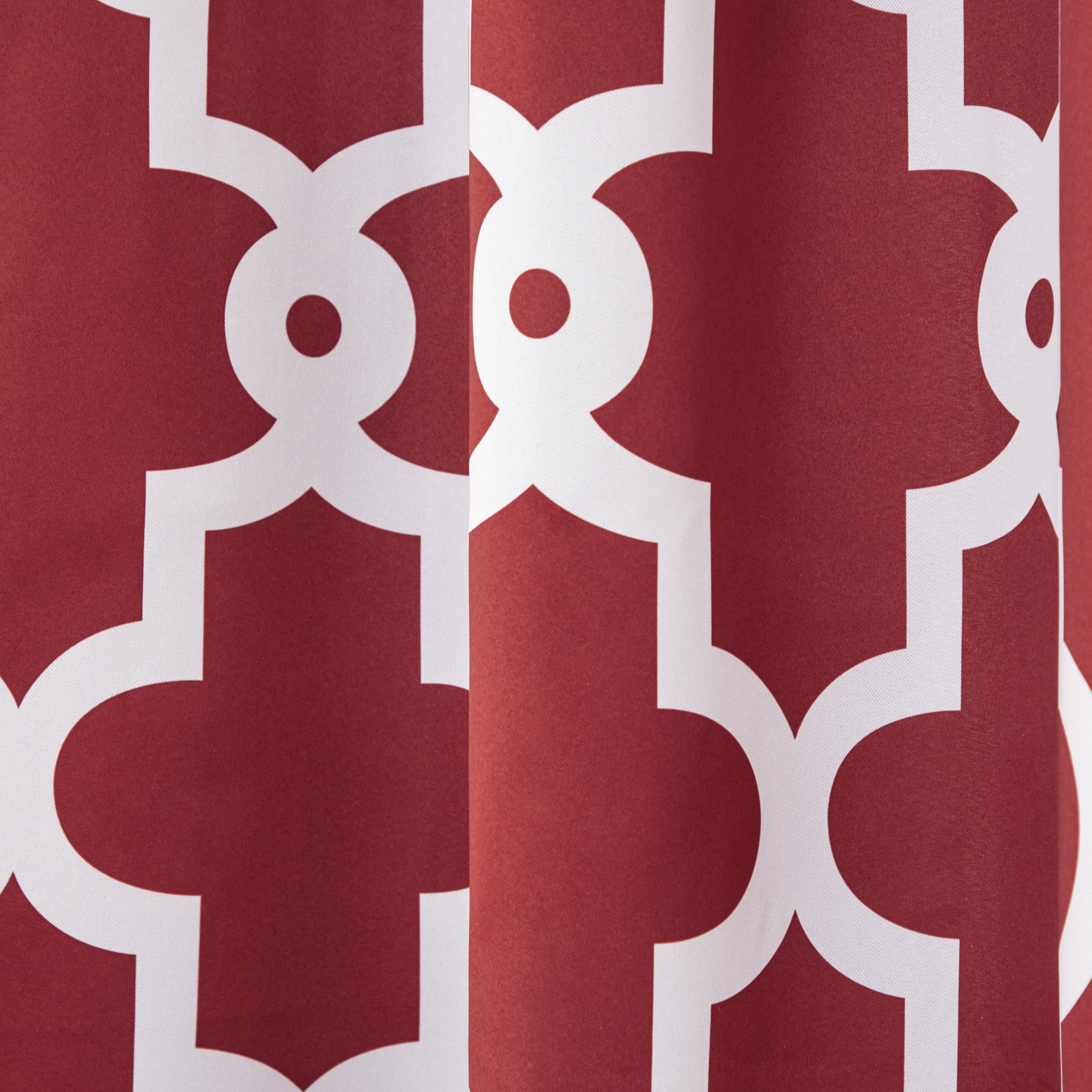 TOWN & COUNTRY EVERYDAY Ironwork Geo Trellis Sateen Indoor Curtains, Room Darkening Blackout, Grommet Top, Energy Efficient, 2-Pack Set, 52"x96", Burgundy