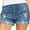 Blue, variant on uublik High Waist Jean Shorts for Women with Pockets Super Soft Pull On Ripped Jeans Shorts High Waist Blue
