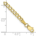 thumbnail image 2 of 10k Yellow Gold 3.35mm Semi-solid Curb Link Chain Bracelet 9 Inch Link Bracelet for Women and Men, 2 of 2