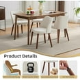 thumbnail image 3 of Accreate Linen Dining Chair Set of 2 Upholstered Fabric Dining Chair with Wood Legs, Wing Backrest, Wooden Kitchen Chairs with Thick Cushions, Leveling Feet for Dining Room, Living Room, 3 of 7