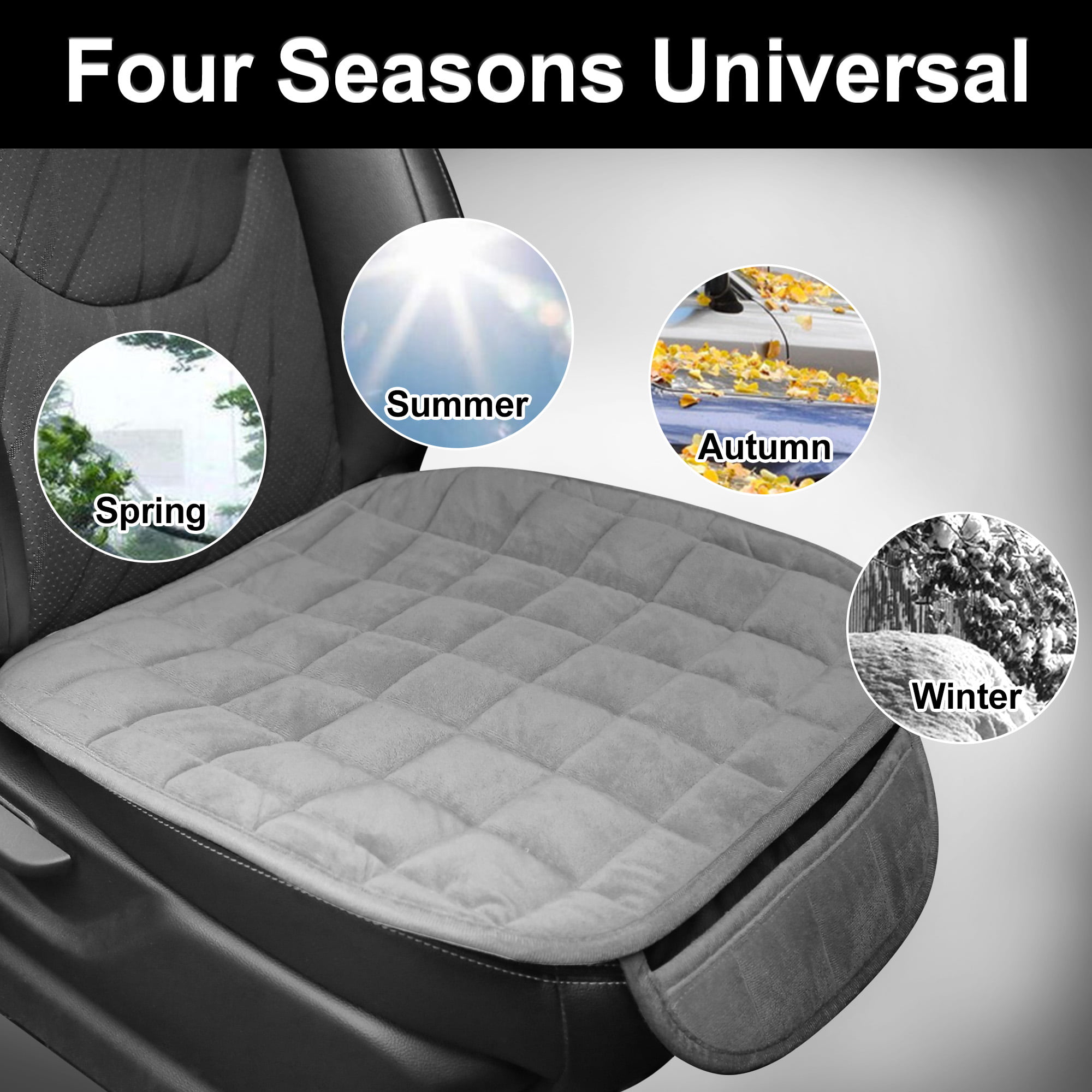 ICOCO Front Seat Cover Universal Car Breathable Plush Pad Mat Auto Chair  Cushion Non-slip Warm Elasticity Seats Cushions