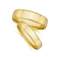 thumbnail image 3 of Pompeii3 Matching Gold His Hers Polished Wedding Band Ring Set, 3 of 5