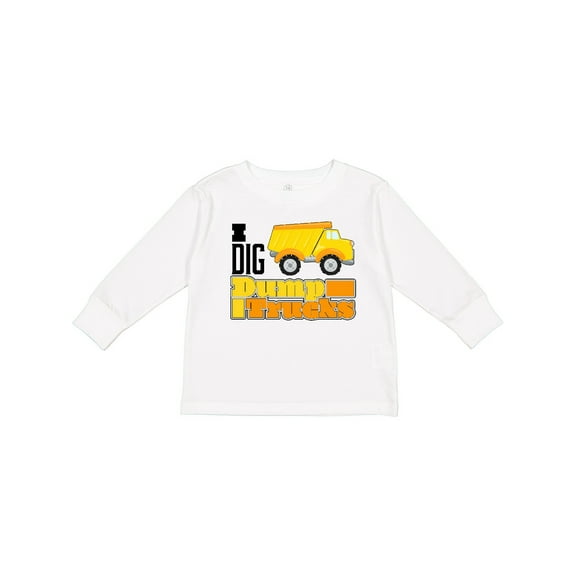 Inktastic I Dig Dump Trucks Boys or Girls Long Sleeve Toddler T-Shirt