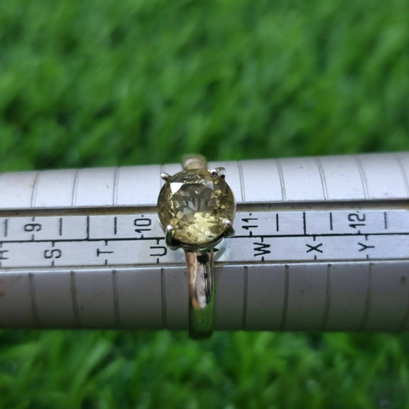 Natural Yellow Heliodor Aquamarine 925 Sterling Silver Ring Jewelry