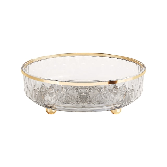 Plateaux en Plastique pour Aliments, Plateau à Fruits Rond Transparent Rotatif Plateau à Fruits Secs en Plastique Transparent Plateau à Bonbons Plateau Transparent Facile à Nettoyer Rangement Empilé