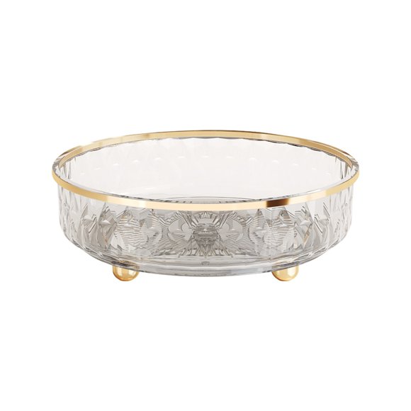 Plateau de Rangement Rotatif, Plateau Rond pour Fruits et Organisateur de Collations, Plateau à Bonbons Empilable en Plastique Transparent pour Comptoir de Cuisine et Salon