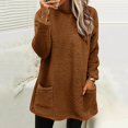 thumbnail image 1 of WILLBEST Fall Womens Tops Womens Winter Coat Loose Wool Jacket Long Sleeved with Pockets, 1 of 6