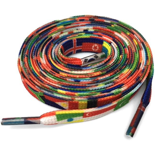 Flat Colorful Shoelaces Gradient Rainbow Shoe Lace Shoestring 2 Pair(Colors,160cm)
