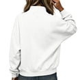 thumbnail image 4 of Women's Crew Neck Long Sleeve Sweatshirt, Casual Solid Color Loose Pullover Top, Soft Relaxed Fit Basic Sweater for Daily Wear 19-White XL, 4 of 5