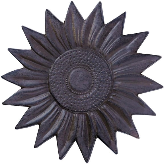 Sunset Vista Designs Cast Iron Sunflower Stepping Stone, 12-Inch Diameter