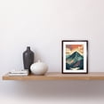 thumbnail image 2 of Mountain Hill Sunrise Boho Landscape Illustration Artwork Framed Wall Art Print 9X7 Inch, 2 of 5
