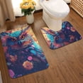 thumbnail image 2 of Yiaed Colorful Feather Owl Print Bathroom Mat Set 2 Pieces Mat Anti-Skid Pad Ultra Soft and Absorbent Bathroom Bath Mat Contour Bath Rugs for Toilet Base, 2 of 6