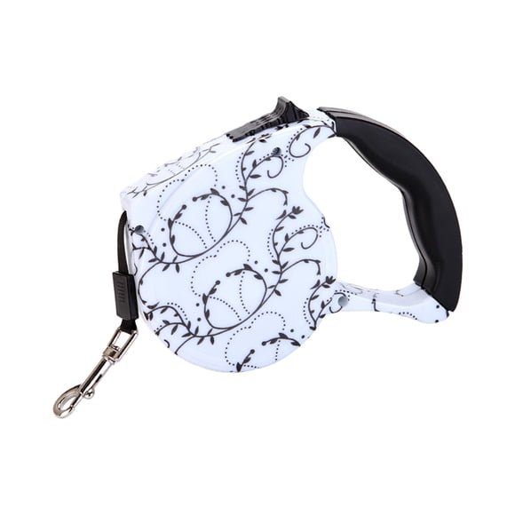 Correa retráctil de 4,8 m (16 pies) para perros, mango ergonómico antideslizante, práctica y extensible, ideal para pasear y correr. Apta para todas las razas de perros y gatos. Blanco