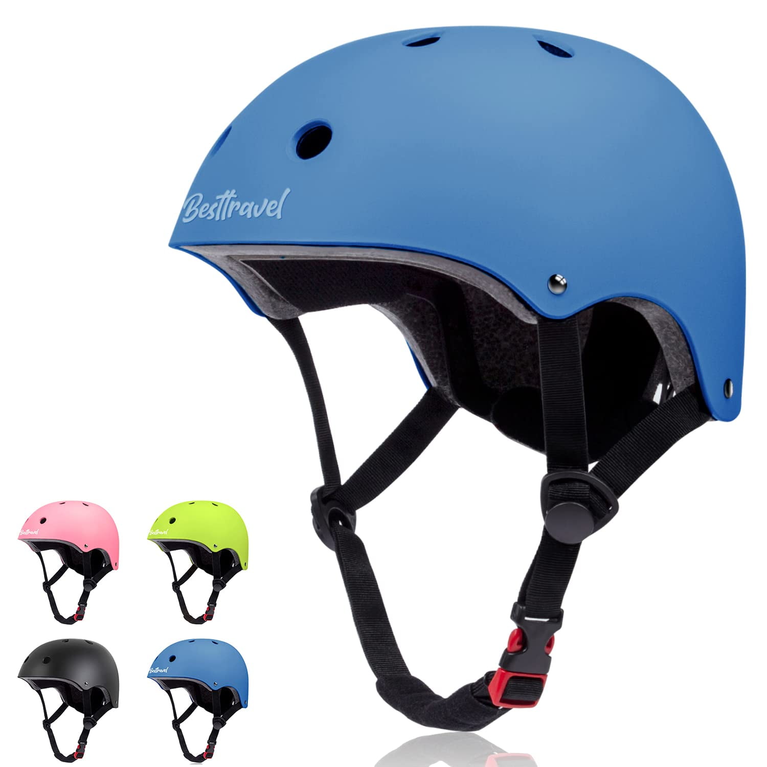 Besttravel Kids Bike Helmet Toddler Helmet Adjustable Toddler Bike Helmet Ages 3 8 Years Old Boys Girls Multi Sports Safety Blue