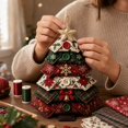thumbnail image 3 of Layered Fabric Tree Ornament DIY Sewing Kit, DIY Quilted Christmas Tree Kit, 3 of 7