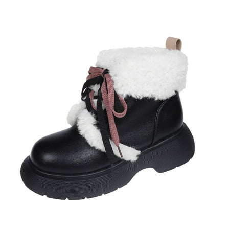 

HSMQHJWE Womens Snow Boots Size 8 Snow Boot Women 8 Women Snow Boots Autumn And Winter Fashionable Solid Color Vintage Japanese Plush Warm And Comfortable Winter Boot For Women Wide Calf