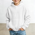 thumbnail image 2 of Bysome Boys Hoodies Solid Color Long Sleeve Hooded Shirts Autumn Stylish Boys Sweatshirts Size 5-6 Years White, 2 of 4