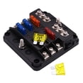 thumbnail image 3 of Yeacher Fuse Box with Negative Bus, Blade Fuses Holder Block 6 Way with LED Indicator for Boat Van Car Truck, 3 of 8