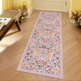 thumbnail image 3 of Lahome Floral Runner Rug 2'x6' Non-Slip Washable Boho Carpet for Hallway Bathroom,2x6 Pink Washable Runner Rug Ultra-Thin Soft Pink Indoor Rug for Kitchen, Laundry & Bedroom, Pink, 3 of 12